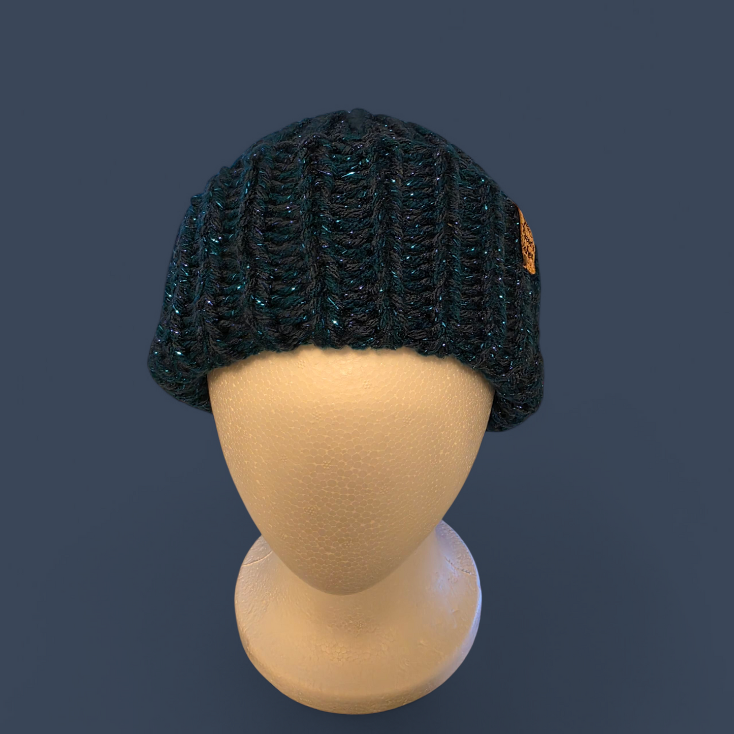 Blue And Teal Chunk Knit Beanie