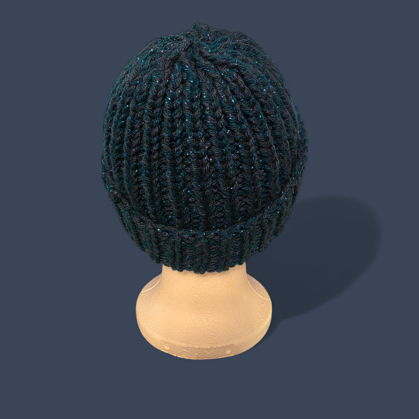Blue And Teal Chunk Knit Beanie