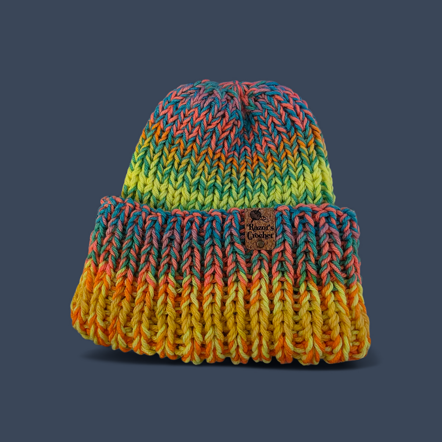Retro Stripe Chunky Knit Beanie