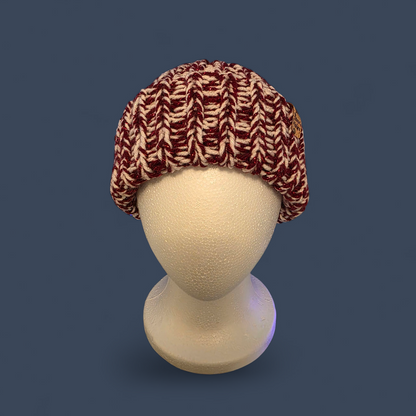 Pink And Red Sparkle Chunk Knit Beanie