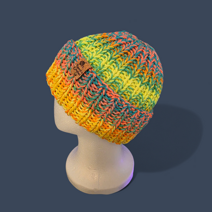 Retro Stripe Chunky Knit Beanie