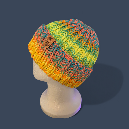 Retro Stripe Chunky Knit Beanie