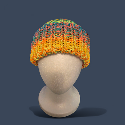 Retro Stripe Chunky Knit Beanie