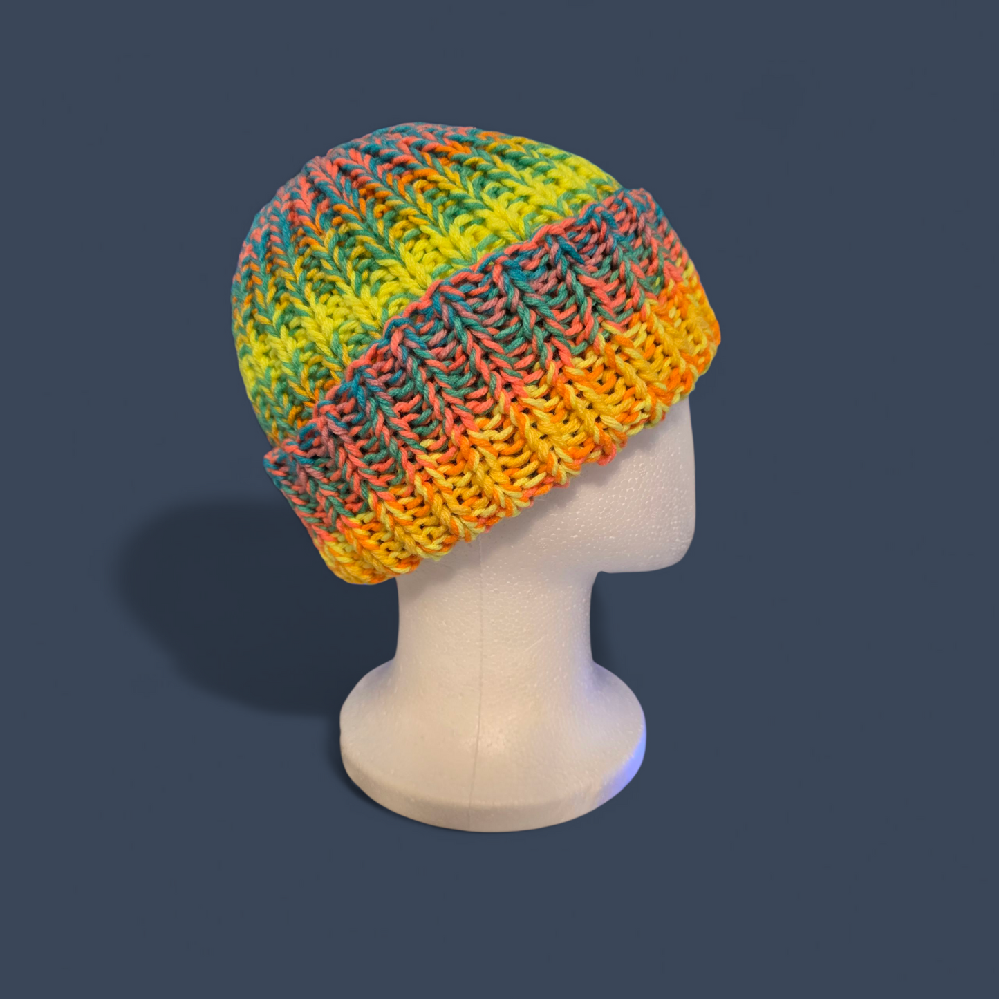 Retro Stripe Chunky Knit Beanie