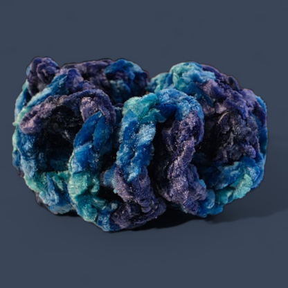 Blue Brilliance Crochet Scrunchie