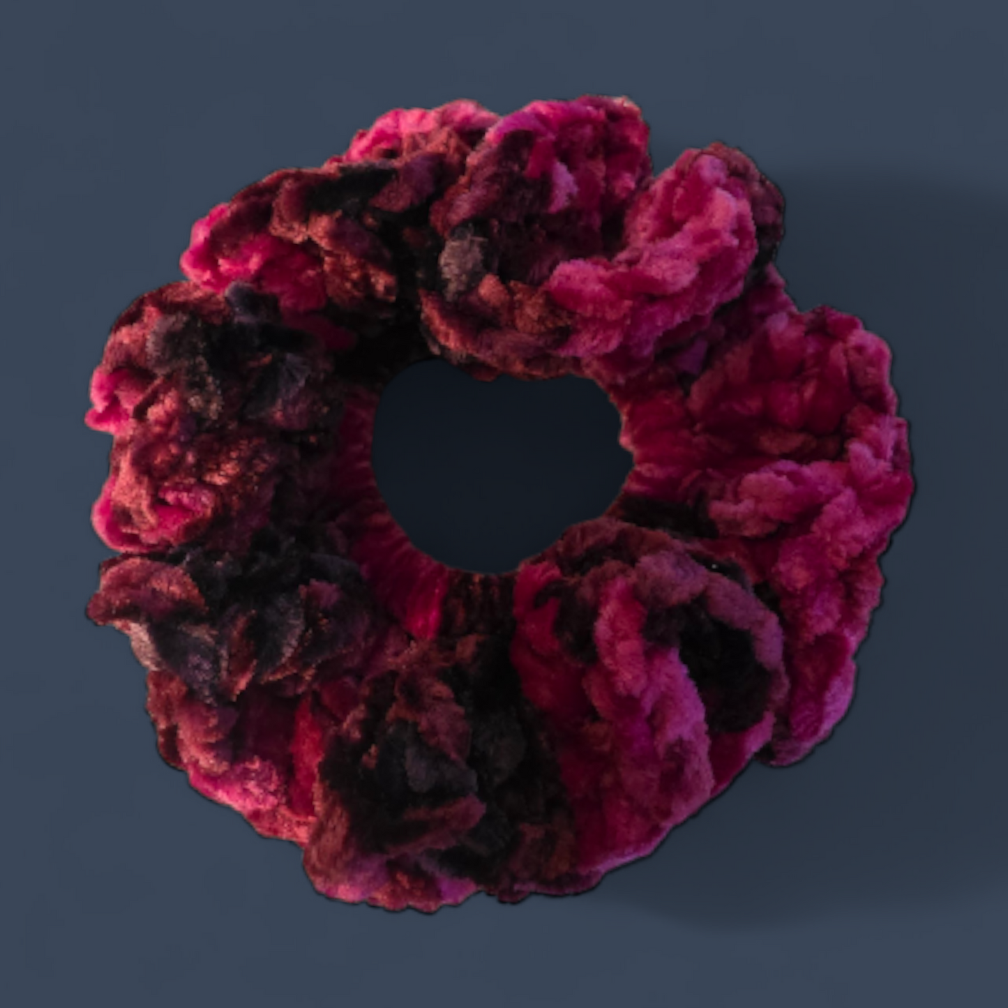 Bright Magenta Crocheted Scrunchie