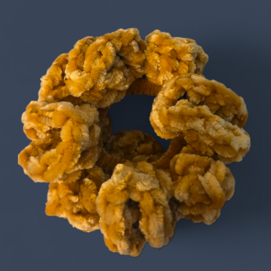 Golden Moss Crocheted Scrunchie