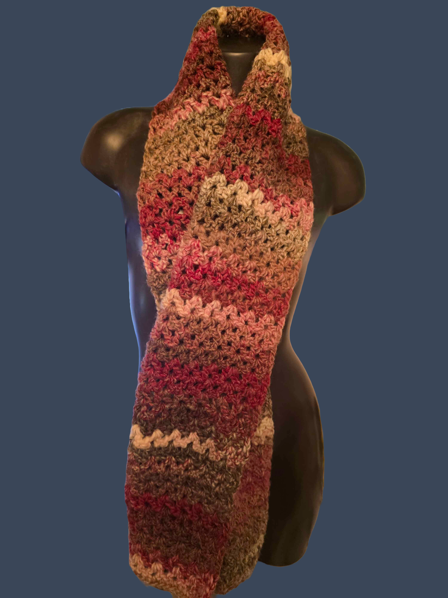Pomegranate Punch Crocheted Scarf