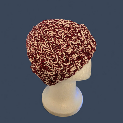 Pink And Red Sparkle Chunk Knit Beanie